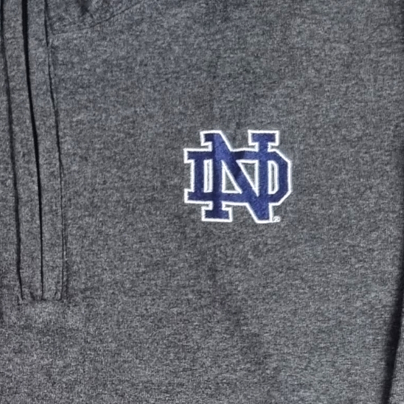 Champion Quarter Zip Fighting Irish Embroidered Logo Grey USA Uni Sweater Mens S - Picture 6 of 9